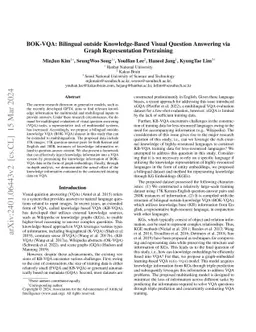 BOK-VQA: Bilingual outside Knowledge-Based Visual Question Answering via
  Graph Representation Pretraining