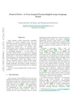 PersianMind: A Cross-Lingual Persian-English Large Language Model