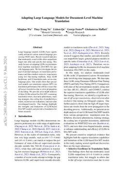 Adapting Large Language Models for Document-Level Machine Translation