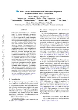 Kun: Answer Polishment for Chinese Self-Alignment with Instruction
  Back-Translation