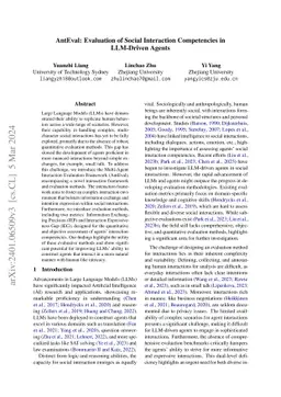 AntEval: Evaluation of Social Interaction Competencies in LLM-Driven
  Agents