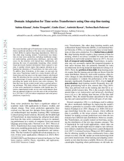 Domain Adaptation for Time series Transformers using One-step
  fine-tuning