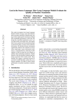 Lost in the Source Language: How Large Language Models Evaluate the
  Quality of Machine Translation