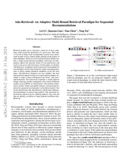 Ada-Retrieval: An Adaptive Multi-Round Retrieval Paradigm for Sequential
  Recommendations