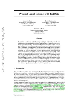 Proximal Causal Inference With Text Data