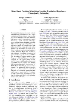 Don't Rank, Combine! Combining Machine Translation Hypotheses Using
  Quality Estimation
