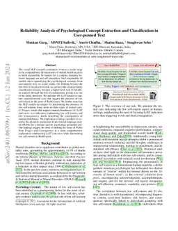 Reliability Analysis of Psychological Concept Extraction and
  Classification in User-penned Text