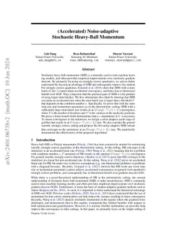 (Accelerated) Noise-adaptive Stochastic Heavy-Ball Momentum