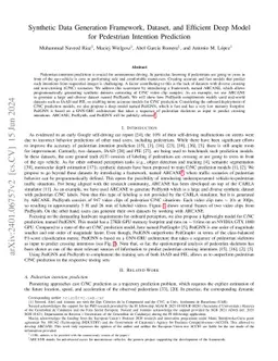 Synthetic Data Generation Framework, Dataset, and Efficient Deep Model
  for Pedestrian Intention Prediction