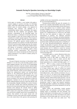 Semantic Parsing for Question Answering over Knowledge Graphs