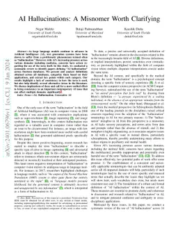 AI Hallucinations: A Misnomer Worth Clarifying