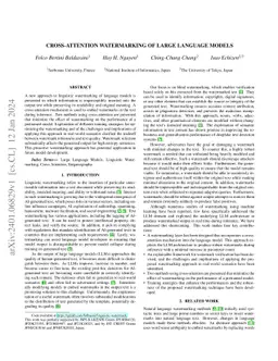 Cross-Attention Watermarking of Large Language Models