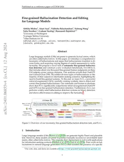 Fine-grained Hallucination Detection and Editing for Language Models