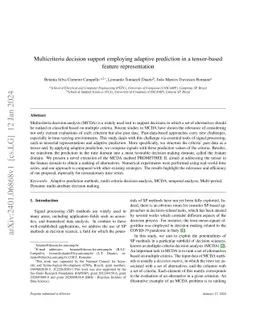 Multicriteria decision support employing adaptive prediction in a
  tensor-based feature representation
