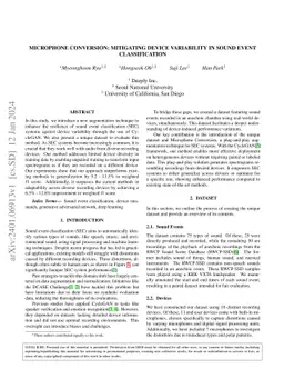 Microphone Conversion: Mitigating Device Variability in Sound Event
  Classification