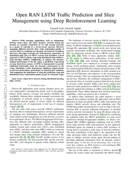 Open RAN LSTM Traffic Prediction and Slice Management using Deep
  Reinforcement Learning