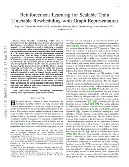 Reinforcement Learning for Scalable Train Timetable Rescheduling with
  Graph Representation