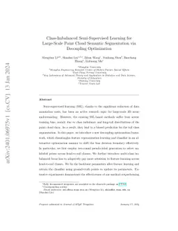 Class-Imbalanced Semi-Supervised Learning for Large-Scale Point Cloud
  Semantic Segmentation via Decoupling Optimization