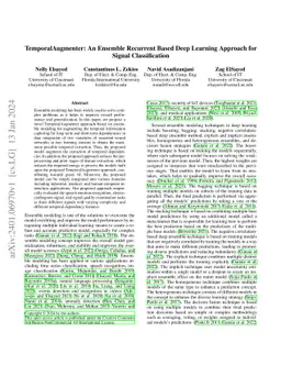 TemporalAugmenter: An Ensemble Recurrent Based Deep Learning Approach
  for Signal Classification