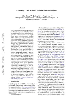 Extending LLMs' Context Window with 100 Samples