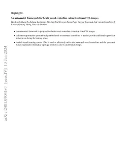 An automated framework for brain vessel centerline extraction from CTA
  images