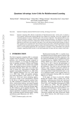 Quantum Advantage Actor-Critic for Reinforcement Learning