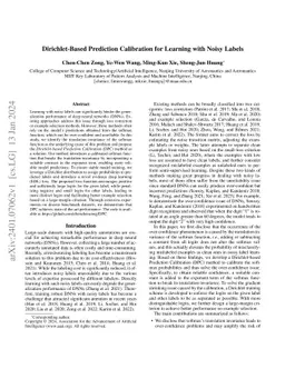 Dirichlet-Based Prediction Calibration for Learning with Noisy Labels