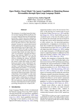 Open Models, Closed Minds? On Agents Capabilities in Mimicking Human Personalities through Open Large Language Models