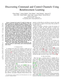 Discovering Command and Control Channels Using Reinforcement Learning