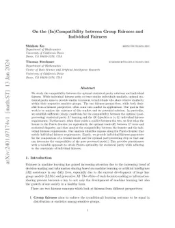 On the (In)Compatibility between Group Fairness and Individual Fairness