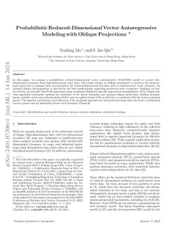 Probabilistic Reduced-Dimensional Vector Autoregressive Modeling with
  Oblique Projections