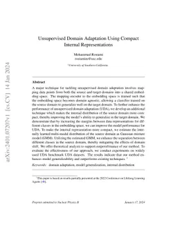 Unsupervised Domain Adaptation Using Compact Internal Representations