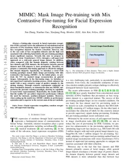 MIMIC: Mask Image Pre-training with Mix Contrastive Fine-tuning for
  Facial Expression Recognition