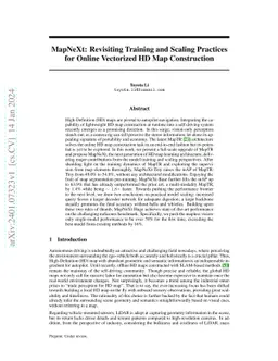 MapNeXt: Revisiting Training and Scaling Practices for Online Vectorized
  HD Map Construction