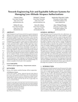 Towards Engineering Fair and Equitable Software Systems for Managing
  Low-Altitude Airspace Authorizations