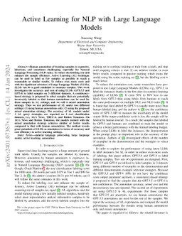 Active Learning for NLP with Large Language Models