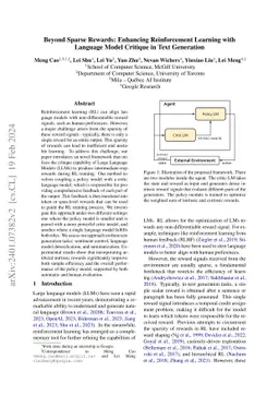 Beyond Sparse Rewards: Enhancing Reinforcement Learning with Language
  Model Critique in Text Generation