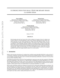 A Strong Inductive Bias: Gzip for binary image classification