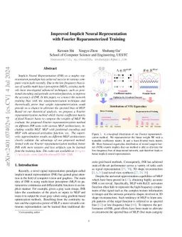 Improved Implicit Neural Representation with Fourier Reparameterized
  Training