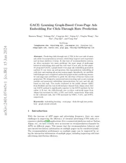 GACE: Learning Graph-Based Cross-Page Ads Embedding For Click-Through
  Rate Prediction
