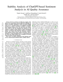 Stability Analysis of ChatGPT-based Sentiment Analysis in AI Quality
  Assurance