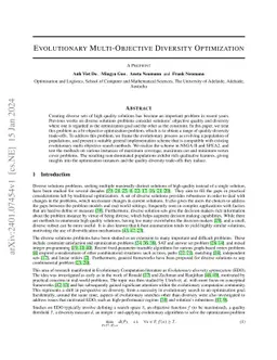 Evolutionary Multi-Objective Diversity Optimization