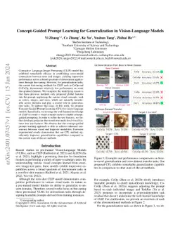 Concept-Guided Prompt Learning for Generalization in Vision-Language
  Models