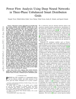 Power Flow Analysis Using Deep Neural Networks in Three-Phase Unbalanced
  Smart Distribution Grids
