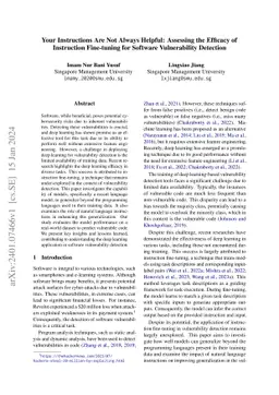 Your Instructions Are Not Always Helpful: Assessing the Efficacy of
  Instruction Fine-tuning for Software Vulnerability Detection