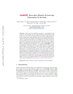 InstantID: Zero-shot Identity-Preserving Generation in Seconds