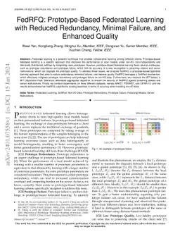 FedRFQ: Prototype-Based Federated Learning with Reduced Redundancy,
  Minimal Failure, and Enhanced Quality