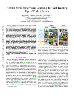 Robust Semi-Supervised Learning for Self-learning Open-World Classes