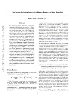 Stochastic optimization with arbitrary recurrent data sampling