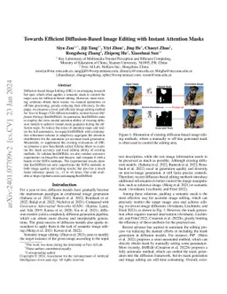 Towards Efficient Diffusion-Based Image Editing with Instant Attention
  Masks